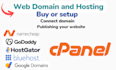 manage and setup your web hosting, domain name, cpanel setup