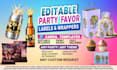 design editable party favor labels and wrappers in canva