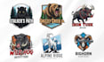 do logo for hunting, fishing, outdoor, camping, adventure, hiking, travel, anima