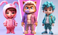 create cute chibi 3d character modeling and stylized rendering
