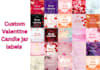 create custom valentine photo poster seamless pattern, candle jar label