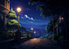 make 2d anime background, visual novel, game art