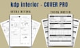 design log book, journal interior,cover,mockup 3d kdp