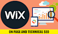 do wix SEO and technical optimization to boost ranking