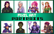 create pixel art dialogue portrait sprite of a character