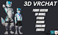 do highly detailed furry vrchat avatar, 3d model, 3d vtuber, 3d character design