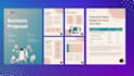 design proposal, annual reports, and marketing flyers