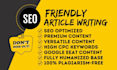 write unique and plagiarism free SEO friendly articles