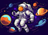 create an astronaut illustration for t shirt design