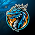 design outstanding fire blue dragon mascot logo with express delivery