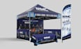 design canopy tent, table cover and flag for your exhibition