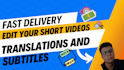 edit your short videos professionally, with subtitles