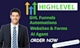 setup gohighlevel automations, ghl funnels, ghl websites