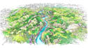 create architectural perspective and aerial birds eye views