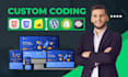 add custom HTML, CSS, and js code to squarespace, shopify, and wordpress website