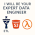 be your expert data engineer for AWS glue, s3, lambda, and more