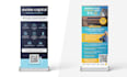 design a professional roll up banner and retractable stand