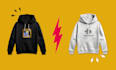 hoodie design with custom design and varsity jacket plus 3d mockup