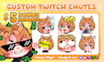 draw emotes, chibi emotes, twitch emotes, animated emotes, vtuber for stream