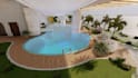 do swimming pool backyard and realistic landscape design