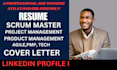 write professional scrum master resume, scrum master, resume writing