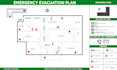 design fire emergency evacuation plan, map, diagram