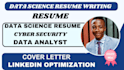 write data science resume, data analyst, cyber security, data scientist resume