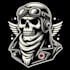 creative modern skull head mascot logo design  with express delivery