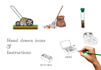 create hand drawn icons set