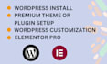 wordpress setup, website customization, install wordpress premium theme plugin
