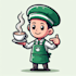 make modern barista coffee mascot logo design with express delivery