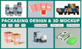 do product packaging label, box design with 3d mockup
