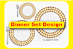 do ceramic dinner set decal art layout design
