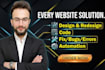 build custom landing pages, dynamic business websites, custom code development
