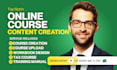 create kajabi, thinkific course content with videos, ebooks, and website setup