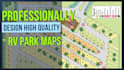 design site plan, rv park maps, town maps, campground maps