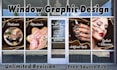 design creative shopfront, storefront window graphics, signage, yard sign