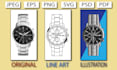 draw vector line art and line drawing illustrations