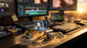 create cinematic miniature ai music video, advanced vfx