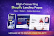 design a high converting shopify landing page with gempages, pagefly or shogun