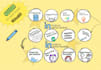 provide many visuals using a fresh and engaging hand drawn look