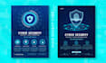 design professional technology,cyber security flyer,brochure