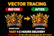 manuallly vector trace, redraw, and recreate your logo or image into vector