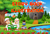 create children story book illustration and children story book illustration