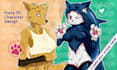 draw cute anime comic furry character, furry art or fursona
