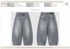 design denim baggy jeans pant, jogger, trouser and complete tech pack