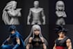sculpt 3d anime character figure, diorama, anime cosplay