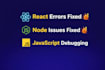 fix website bugs errors in react node javascript HTML CSS
