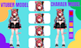 create custom vtuber model, 2d character rigging, live2d model character design