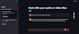 build an llm, ai, chatgpt app, chat with your audio or video files